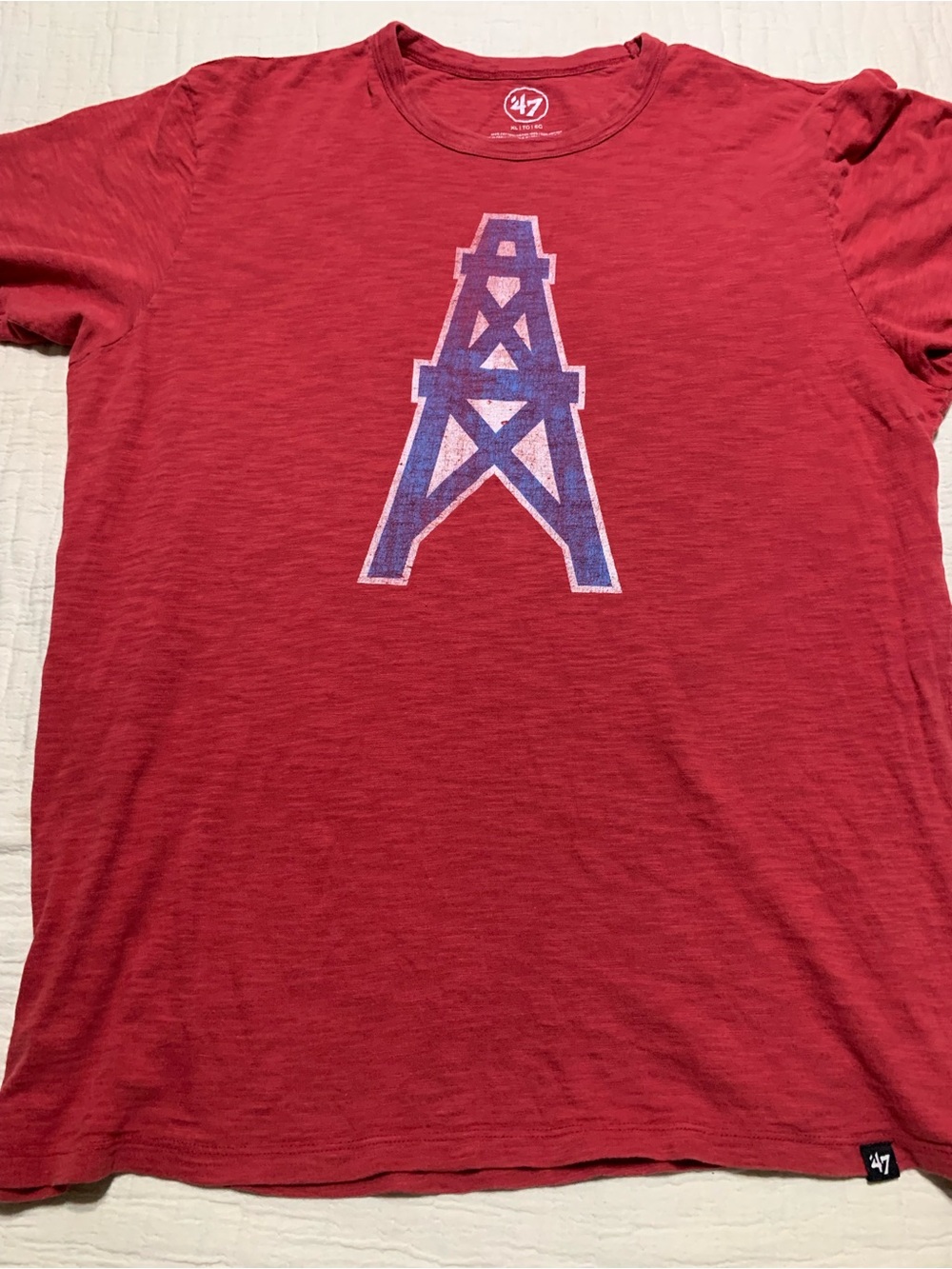 Houston Oilers ‘ 47 Brand Red distressed Logo T- Shirt